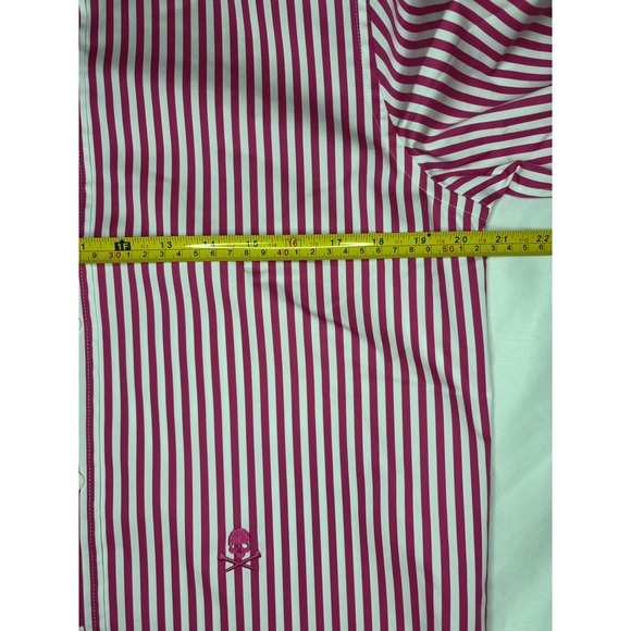 G/Fore G4 Men's Medium Long Sleeve Button Up Shirt Pink Striped Skull NWT $185 - Picture 4 of 8